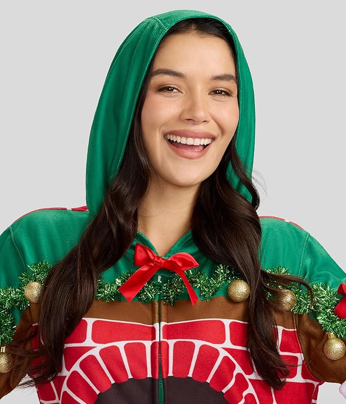 Tipsy Elves Christmas Onesies for Adults - Comfy Unisex Matching Holiday Jumpsuits with Convenient Pockets