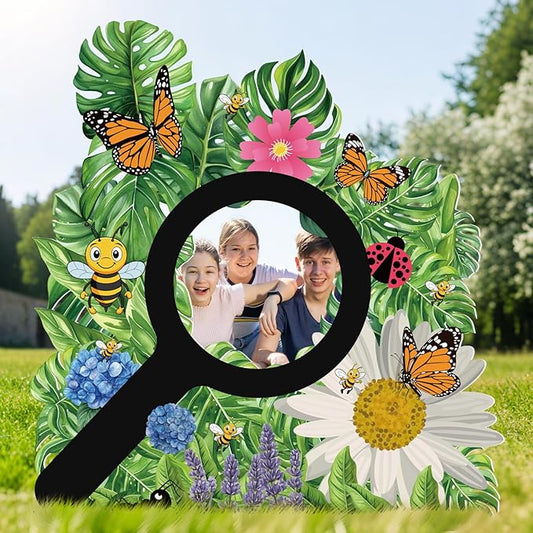 Teling 4.9 x 3.9 ft VBS Flowers Arch Cardboard Cutout Stand-up Vacation Bible School Supplies Cartoon Forest Photography Backdrop for Baby Shower Birthday Party Decor Photo Props