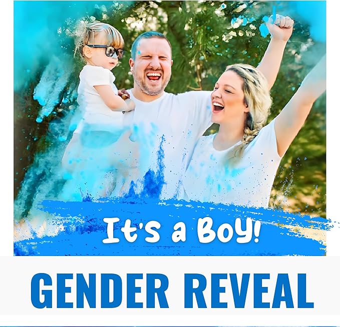 Color Blaze Baby Gender Reveal Color Powder - 10lbs of Blue Colored Powder - For Boy - Use in Color Blasters, Car Burnout, Exhaust, Toss, Photoshoot & Party - Pack of 2 Bags of 5lbs Each - Blue