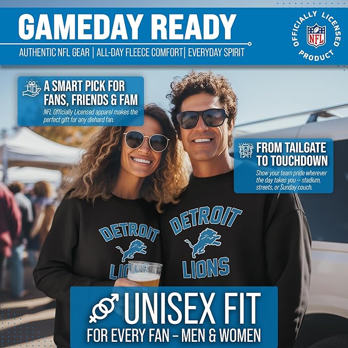 Team Fan Apparel NFL Adult Gameday Football Crewneck Sweatshirt - Cotton Blend - Stay warm, comfortable & stylish on game day