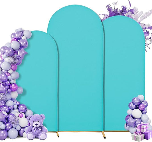 Title: SUKAIKEQA Small Arch Cover Trio – 6FT, 5FT & 4FT Stretch Backdrop Set for Intimate Events, Baby Showers & Photo Nooks – Mini Arch Decor Bundle