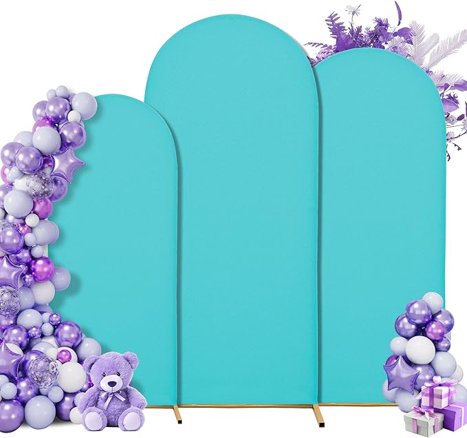 3-Piece Arch Cover Bundle – 7.2FT, 6.6FT & 6FT Stretch Spandex Backdrop Set – Wedding, Birthday & Photo Booth Arch Covers for Every Event