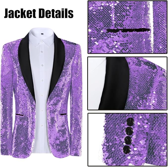 High-End Suits Sequins Men Tuxedo Sparkly Shawl Lapel Homecoming Suit Glitter 2 Pieces Party Prom Festival Blazer Pants