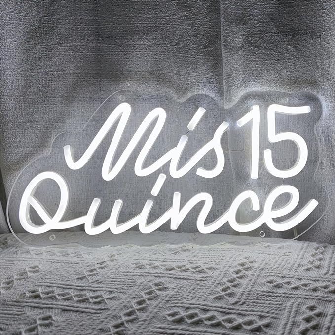 Mis Quince Neon Sign for Wall Decor,Happy Birthday Neon Signs for Bedroom Wall with Dimmable Switch for Any Age Children's Room, Bar, Party, Christmas, Wedding Decoration,SIGNVIA,36 * 17cm