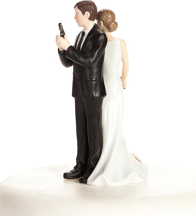 Wedding Collectibles Super Sexy Spy Guns Wedding Cake Topper with Bride and Groom | Fun, Sexy, Humorous Figurine | Fine Porcelain | 5.5 Inches