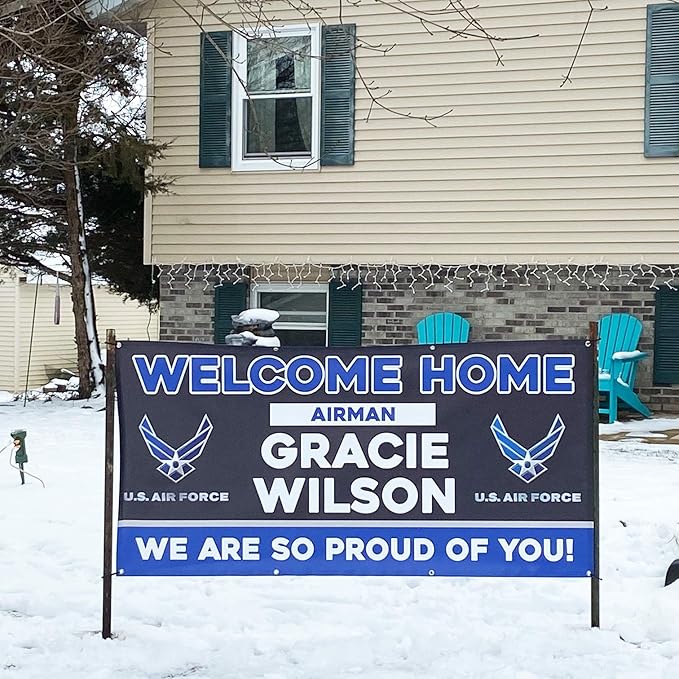 Milweb1 - Welcome Home U.S. Air Force/United States USAF Customizable - Vinyl Banner, Sign, Print, Poster (4'x8')