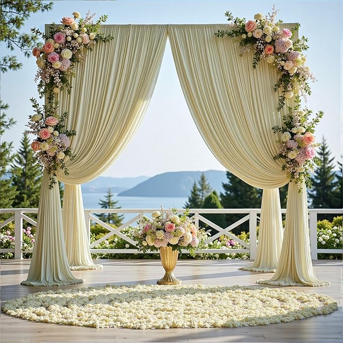 20ft x 8ft Wrinkle Free Sage Green Backdrop Curtains for Parties Weddings, 4 Panels 5×8ft Soft Silk Polyester Photo Backdrop Drapes for Birthday Baby Shower Photo Photography Background Cloth