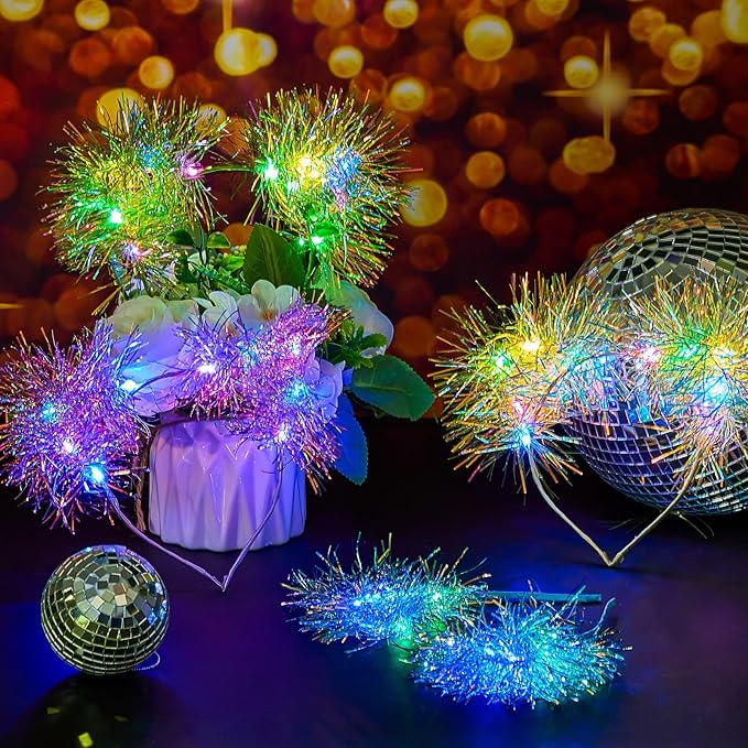 Juexica 16 Pcs Light up Cat Ears Headband with Color Change LED Cat Headband Rave Hair Accessories for New Year Party(Fresh Color)