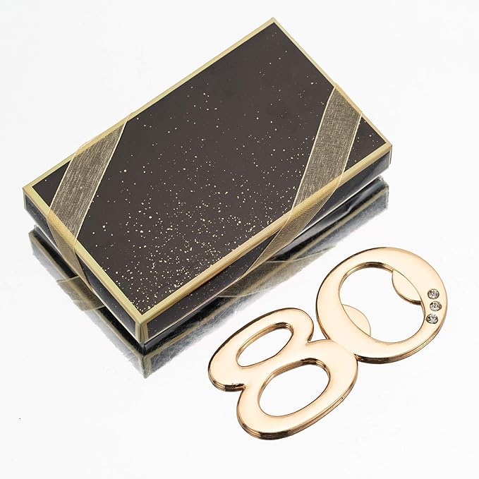 YKLIGTN 24PCS Latest 80 Bottle Openers for 80th Birthday Party Favors or Wedding Anniversary Party Gifts Souvenirs Decorations for Guests