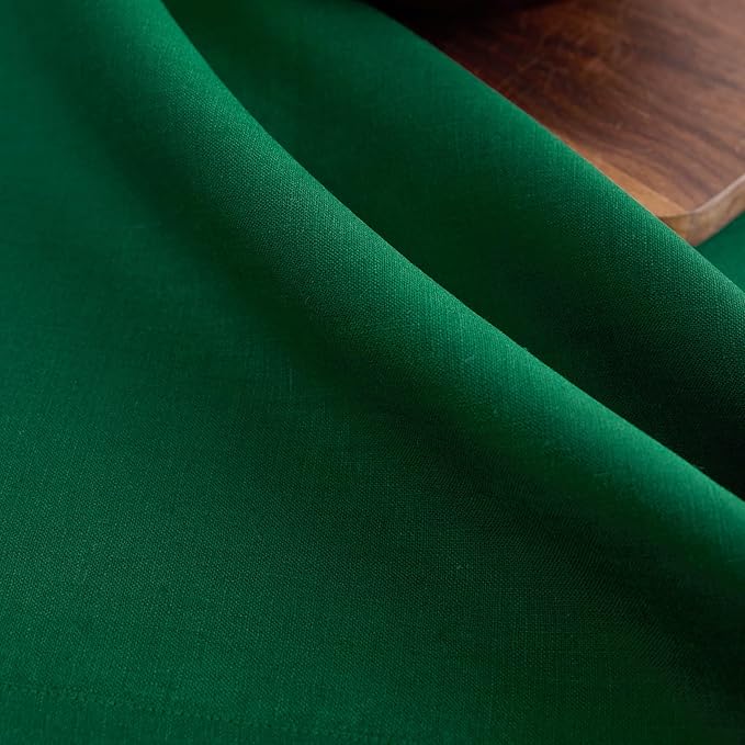 Solino Home Linen Tablecloth 60 x 144 Inch - 100% Pure Linen Christmas Green Table Cloth for Rectangle Tables - Fete, Machine Washable Tablecloth for St Patricks Day