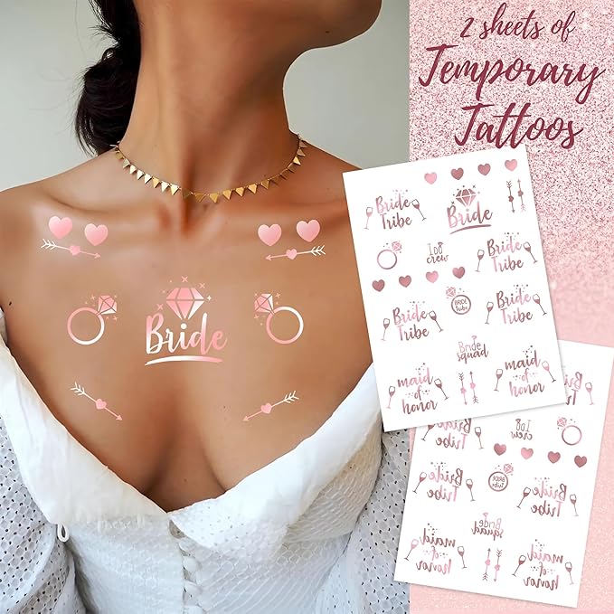 189 pc Bridal Shower Party Decorations – Balloons, Bride to Be Sash, Veil, Headband, Backdrop, Props – Pink Bachelorette Party Decorations for Engagement, Wedding, Rose Gold Bridal Shower Decorations