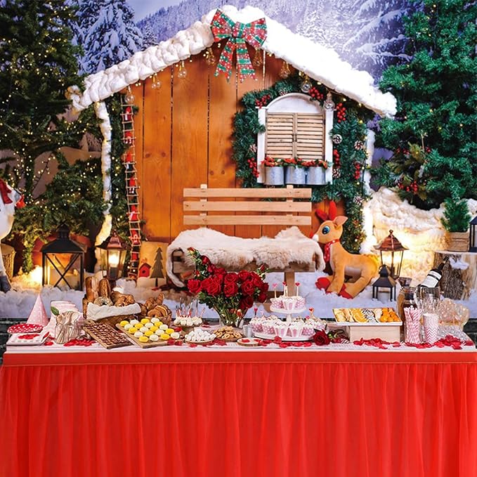 Baocicco 10x7ft Merry Christma Photography Background Xmas Tree Gingerbread House Photo Backdrop for Winter Festival Holiday Party Supplies Decorations Boys Girls Room Decors Cake Table Banner