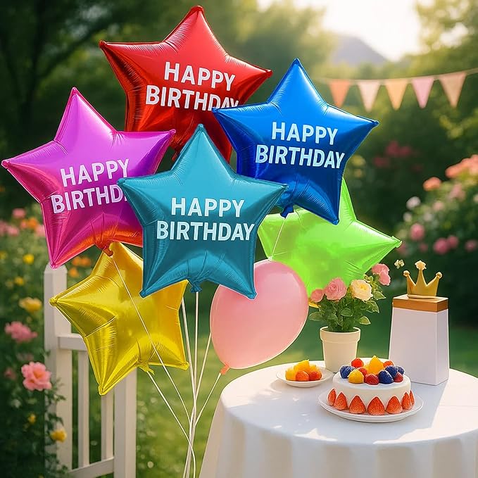 Custom Foil Balloons – Personalized Round & Heart Shaped Balloons for Logo, Text or Photo – Event, Birthday, Wedding, Business Promotion (star, 30)