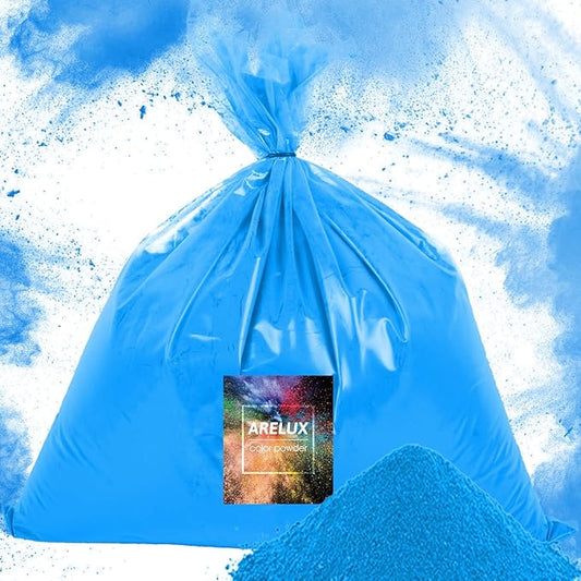 ARELUX Bright Blue Color Powder - 6lbs Bulk (2x3lb) for Color Wars, Powder War & Fun Events | Durable Individual Packets, Vibrant Holi Powder for Gender Reveal, Run, Rangoli, Parties | Non-Toxic