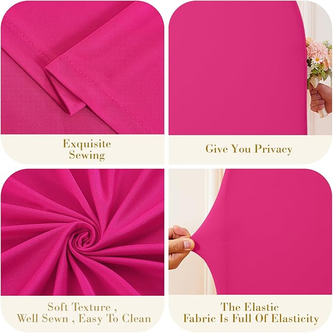 Hot Pink Arch Cover 3 Set - 4FT, 5FT, 6FT Arch Backdrop Cover Spandex Fitted Wedding Arch Stand Covers for Baby Shower Girls Birthday Party Wedding Bridal Shower Banquet Photo Background Decorations
