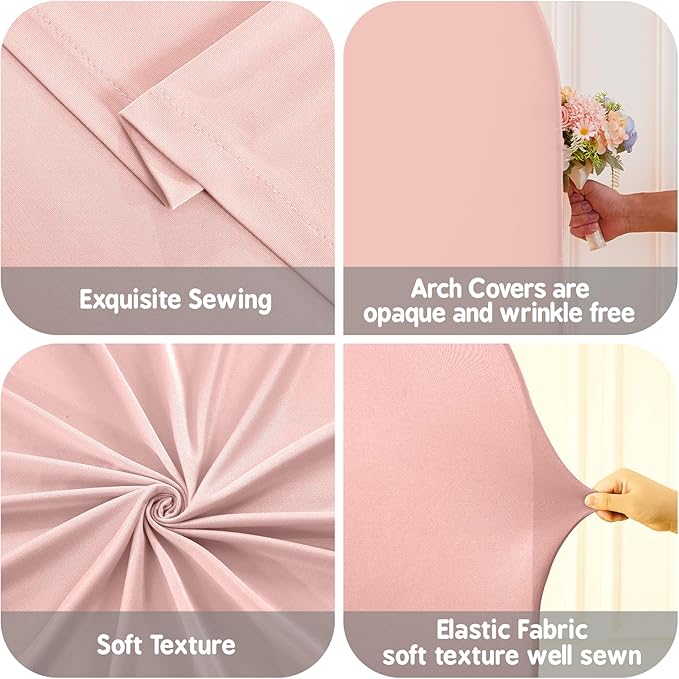 Dusty Rose Arch Cover 3 Set - 4FT, 5FT, 6FT Dusty Pink Arch Backdrop Cover Spandex Baby Shower Arch Stand Covers for Girls Birthday Party Wedding Bridal Shower Banquet Photo Background Decoration