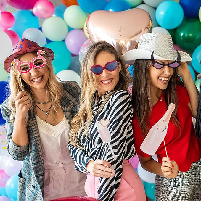 16 Pack Funny Sunglasses Novelty Party Glassses Masks for Adults Cool Shaped Funny Party Eyeglasses, Photo Booth Props Sunglasses Dress Up Costume Glasses Pack