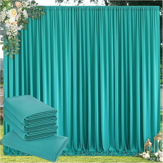10 ft x 20 ft Wrinkle Free Turquoise Backdrop Curtain for Parties, Thick Polyester Teal Photo Backdrop Drapes,4 Panels 5ft x 10ft for Baby Shower Wedding Engagement Birthday Mermaid Party
