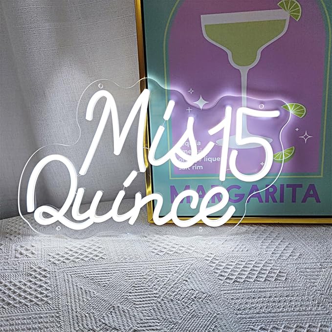 Mis Quince Neon Sign for Wall Decor,Happy Birthday Neon Signs for Bedroom Wall with Dimmable Switch for Any Age Children's Room, Bar, Party, Christmas, Wedding Decoration,SIGNVIA,40 * 25cm