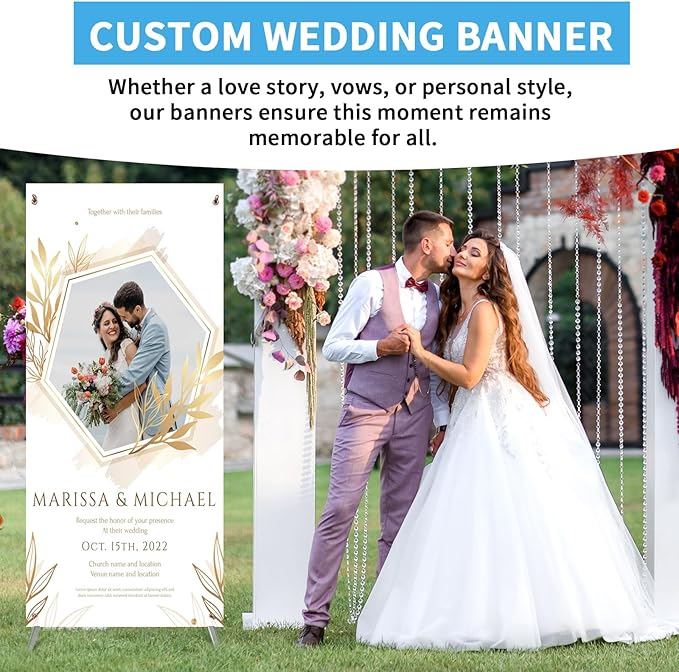 Custom Banner for X Stand 31.5" X 70.86", Banners and Signs Customize, Custom Retractable Banner for Business, Display, Store, Wedding, Graduation, Outdoor Indoor Events - Made in USA（Only Banner）