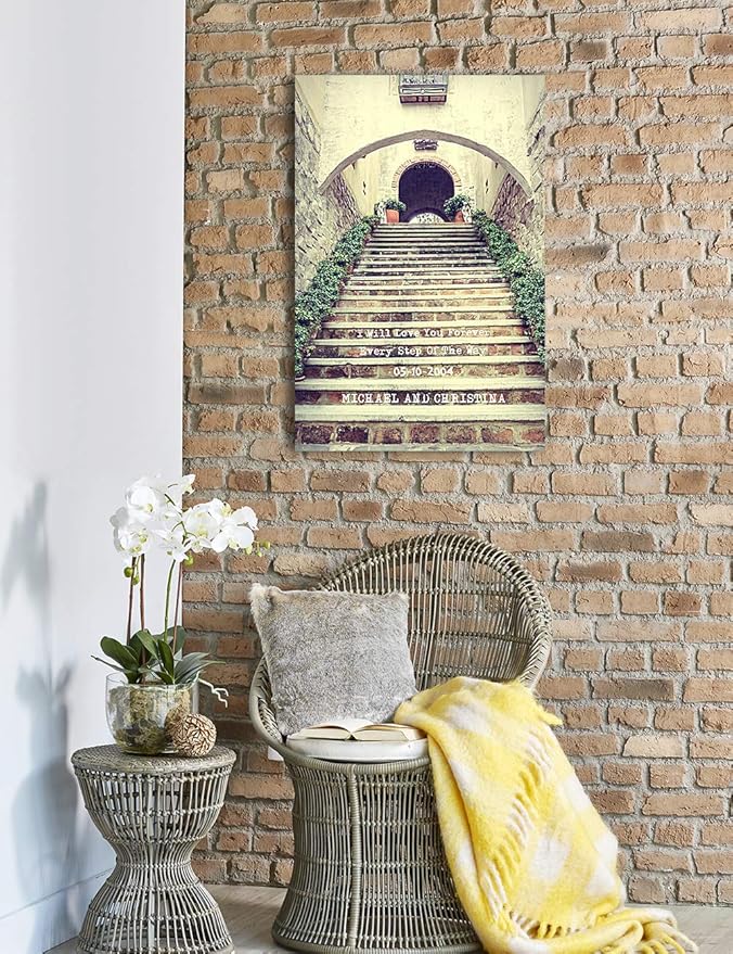 IPIC - Love You Every Step, Personalized Artwork with Names and Date on, Customized Gift for Anniversary,Wedding,Birthday and Holidays. 24x16