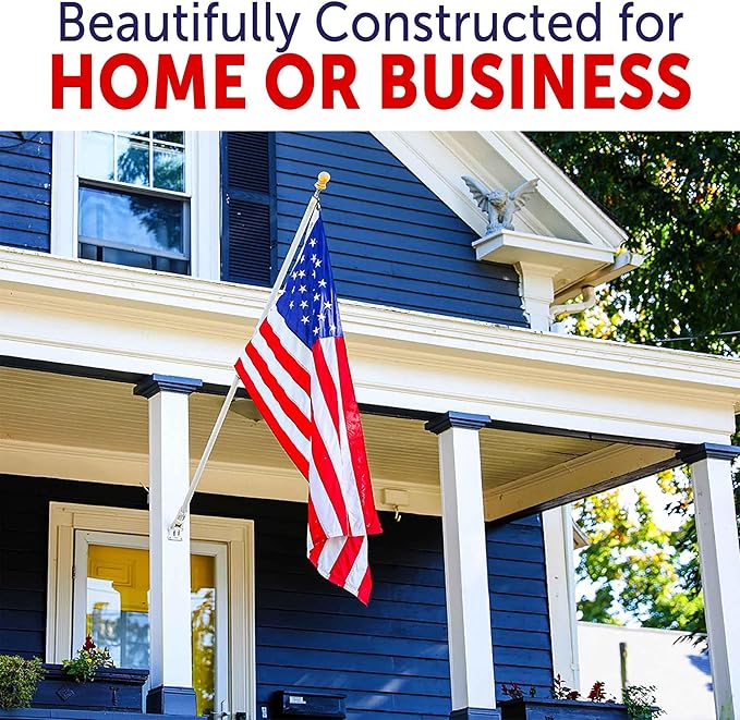 US Flag 6 x 10 ft: 100% American Made – 2 Ply Polyester - Embroidered Stars and Sewn Stripes