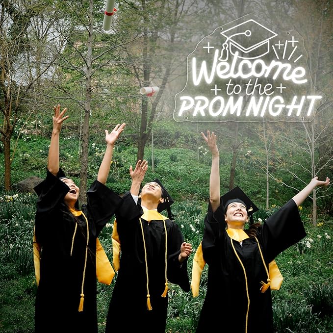 Prom Night Neon Sign for Wall Decor, Congrats Grad Led Sign Congratulations for Backdrop, Wedding Birthday Party Prom Home Room Shop Bar Decoration, Graduation, INSNEnN