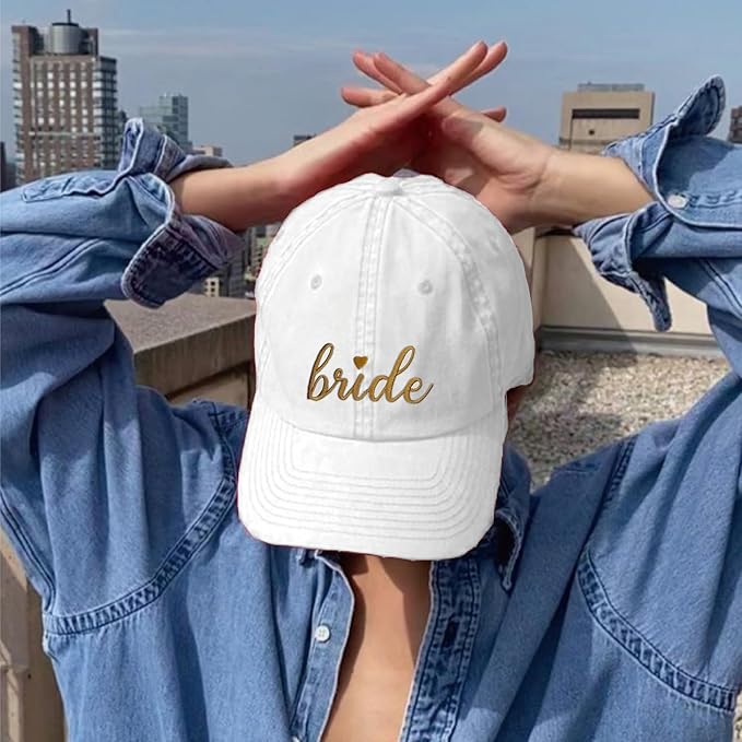 PartyGifts&beyond 6Packs Bachelorette Hat Bridesmaid Hat Bachelorette Party Favors Embroidered Bride Squad Baseball Cap