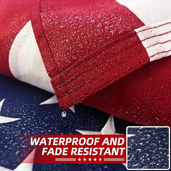 Premium American Flag 2.5x4 Ft TearProof Series for Outside, Heavy Duty Outdoor，Longest Lasting, Super Tough Fade Resistant Spun Polyester, High Wind US Outdoor Flags Embroidered Stars, Sewn Stripes, Brass Grommets