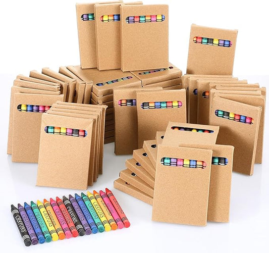 10 Packs Crayons Bulk Christmas 8 Color Crayon Individual Packs Mini Wrapped Wax for Birthday Party Supplies Teachers Classroom