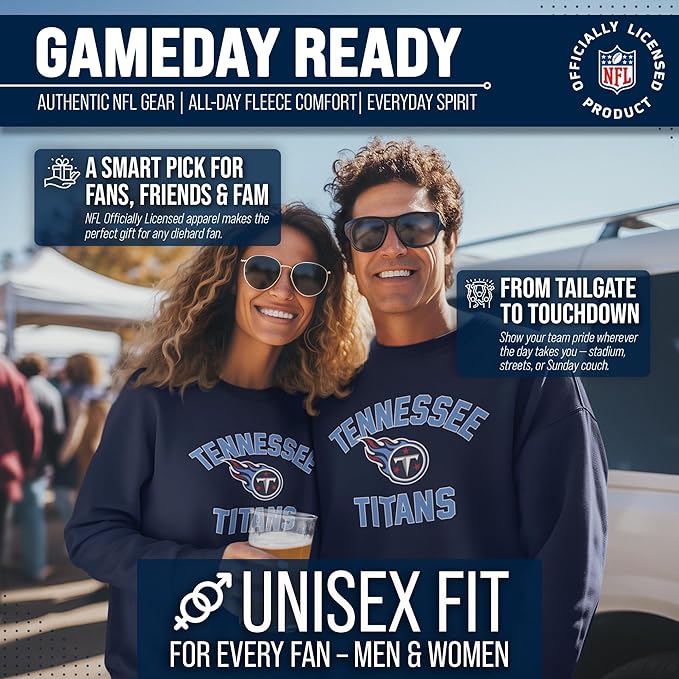Team Fan Apparel NFL Adult Gameday Football Crewneck Sweatshirt - Cotton Blend - Stay warm, comfortable & stylish on game day