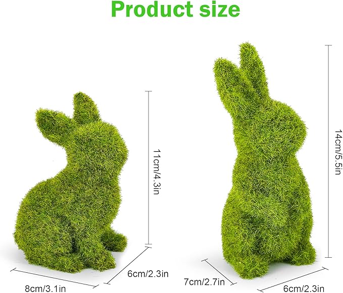 Moss Easter Bunny Decorations(4PCS)