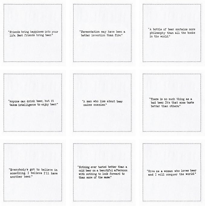 Five Star Funny Beer Quotes | White Cotton Cocktail Napkins | 50 Luxury Disposable Beverage Napkins with Witty Bar Quotes | Drink Napkins for Parties, Bars, Weddings & Game Nights