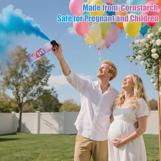 4 Pack Blue Gender Reveal Smoke Bombs for Baby Boy, Color Powder or Dust for Gender Announcement Idea, Baby Shower Decoration, Supply, Party