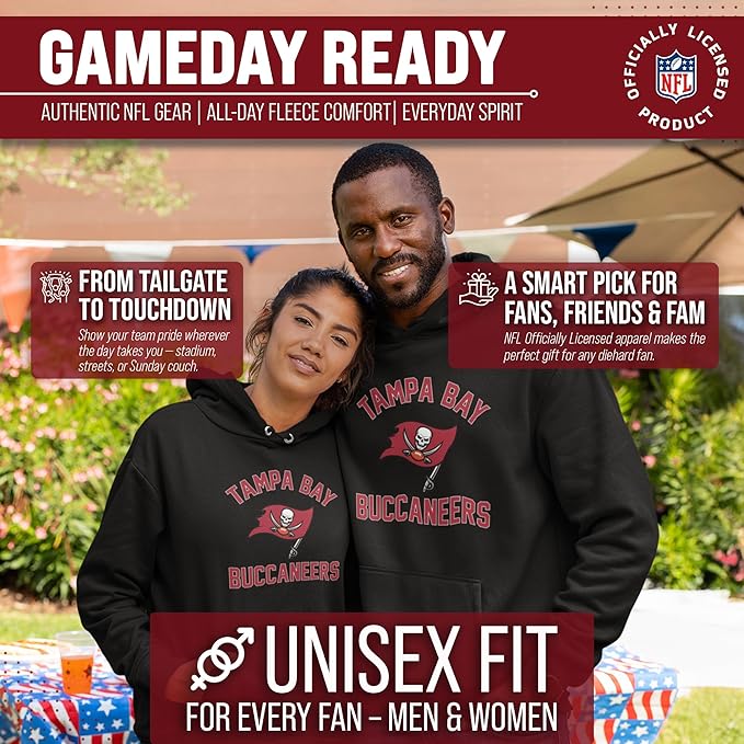 Team Fan Apparel NFL Adult Gameday Hooded Sweatshirt - Poly Fleece Cotton Blend - Stay Warm and Represent Your Team in Style