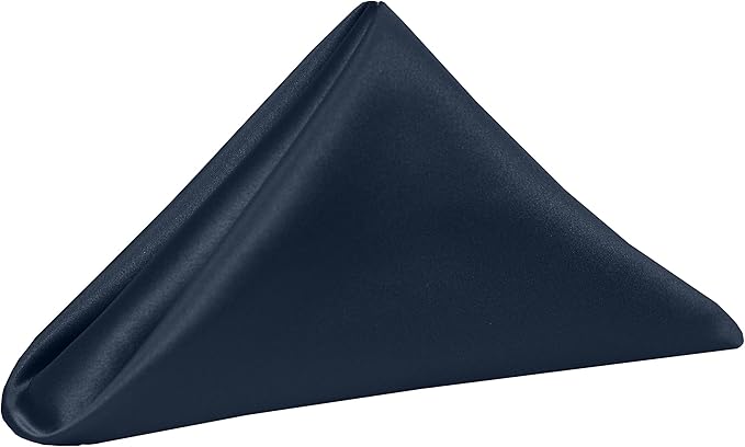 Ultimate Textile Navy Bridal Satin Wedding Napkins 17" x 17" (Set of 60) - Cloth Napkins Bulk Set, Wrinkle & Stain Resistant Polyester for Events