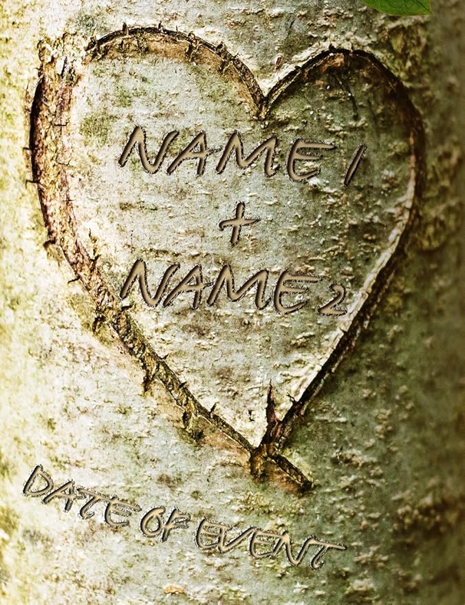 IPIC - Love Evergreen, Personalized Artwork with Names and Date on, Customized Gift for Anniversary,Wedding,Birthday and Holidays. Picture size: 30x20, Framed Size: 33x23