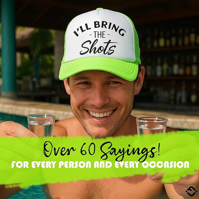 Funky Junque Women's Funny Trucker Hats: Adult Humor for Bachelorette & Girls Trips, Groups 3-25, Mesh Hat - I'll Bring The's