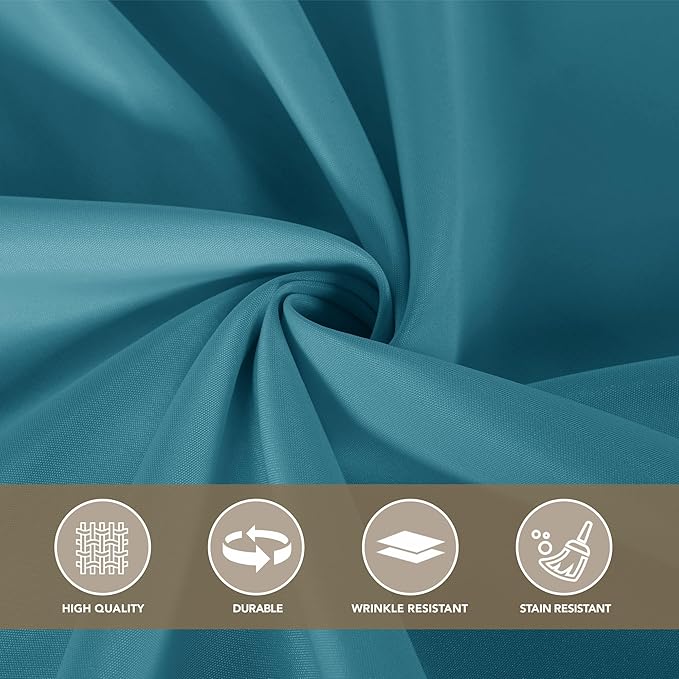 sancua Rectangle Tablecloths for 8 Foot Tables, 6 Pack - Washable Polyester Fabric Table Cloth for Wedding Party, Birthday, Banquet Reception, 60x120 Inch, Teal