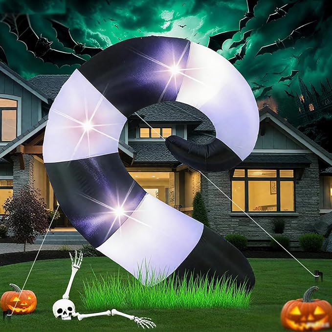 VIHOSE 4.69 FT Halloween Sandworm Inflatable Decoration Blow up Inflatable Sand Worm Built-in LED Lights for Halloween Outdoor Garden Lawn Scary Party Decor