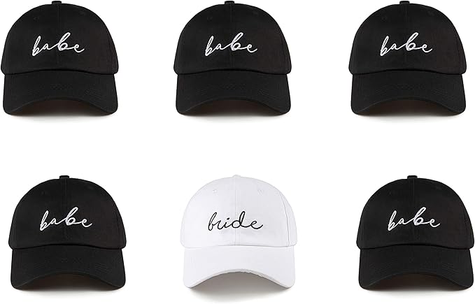 Bride Baby Bachelorette Party Hats, 6 Pack Perfect for The Bride Squad Baseball Trucker Hats