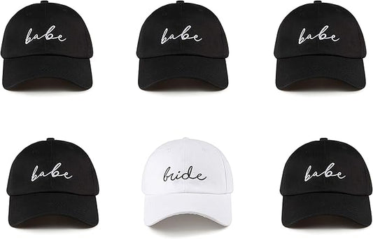 Bride Baby Bachelorette Party Hats, 6 Pack Perfect for The Bride Squad Baseball Trucker Hats