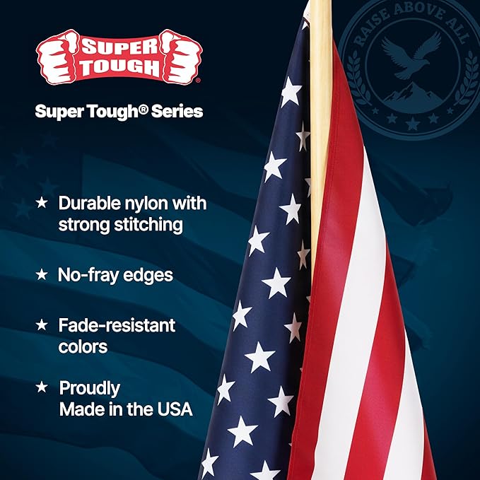 Super Tough Small American Stick Flags 1’x1.5’ | Cotton Outdoor Flag on 2.5’ Wooden Stick | Mini Flags Patriotic Decor for Various Holiday Parties and National Flag Day | 25 Pack