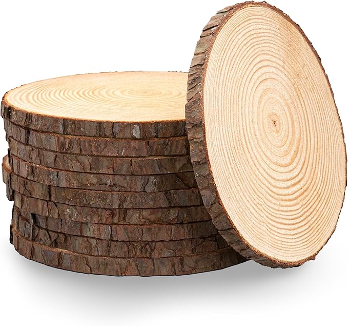 Set of (16) 9-11 inch Wood Slices for centerpieces! Wedding centerpieces, Bulk Wood Slices (9-11 inch Set of 16)