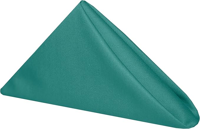 Ultimate Textile Poly-Cotton Twill Teal Cloth Napkins - 17" x 17" (Set of 36) Washable Lunch Napkins for Weddings Restaurants Parties