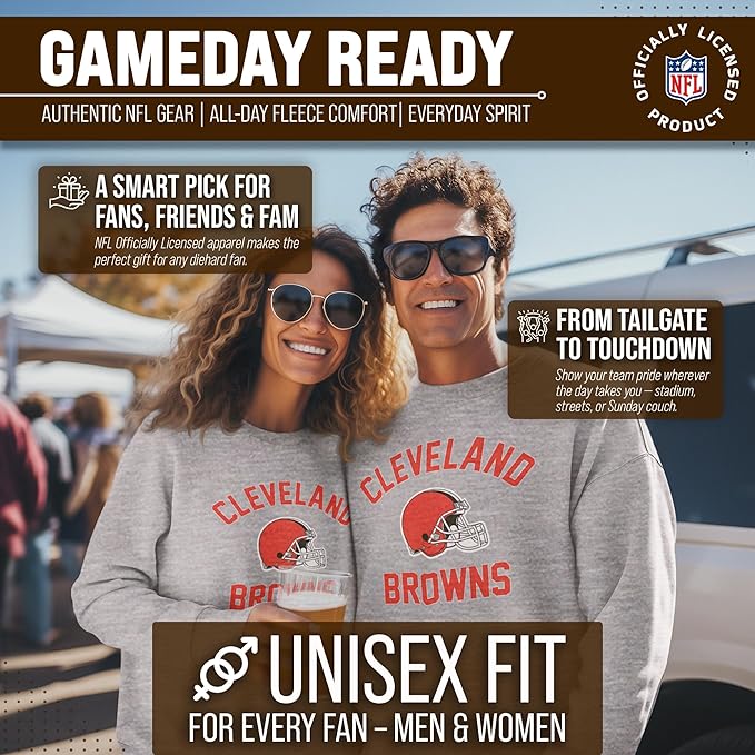 Team Fan Apparel NFL Adult Gameday Football Crewneck Sweatshirt - Cotton Blend - Stay warm, comfortable & stylish on game day