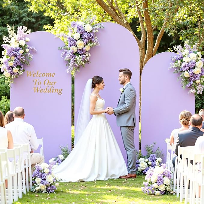 Blue and Purple Arch Cover 3 Set-8FT, 7.2FT, 6.6FT Arch Backdrop Cover Spandex Fitted 2- Color Fabric Stand Covers for Baby Shower Mermaid Theme Birthday Party Wedding Photo Background Decorations