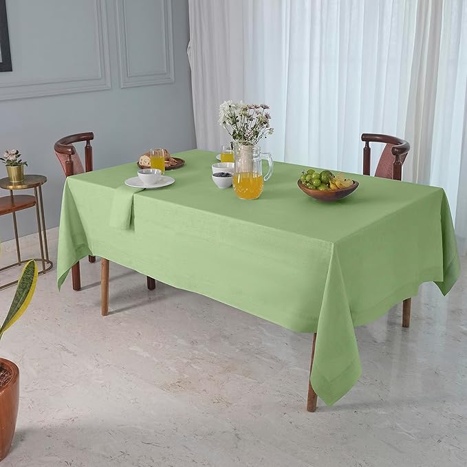 D'Moksha Homes Linen Tablecloth 60 x 120 Inch - 100% Pure Linen Sage Green Table Cloth for Rectangle Tables - Machine Washable Cloth Tablecloth for Spring, St Patricks Day, Easter