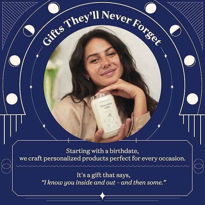 Birthdate Candles, December 30 - Capricorn Zodiac Scented Candles Birthday Gift - Sage, Frankincense & Oakmoss Scent - All-Natural Soy & Coconut Wax, 60-80 Hour Burn Time - Made in USA