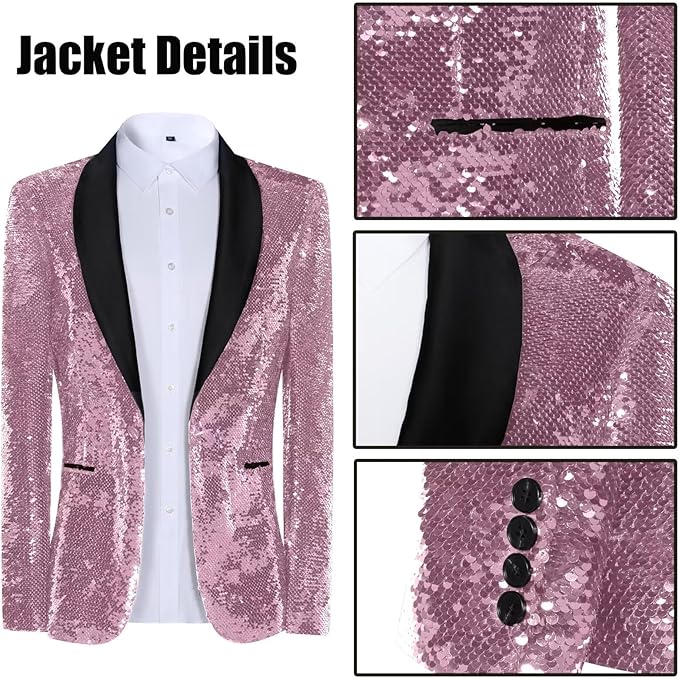 High-End Suits Sequins Men Tuxedo Sparkly Shawl Lapel Homecoming Suit Glitter 2 Pieces Party Prom Festival Blazer Pants